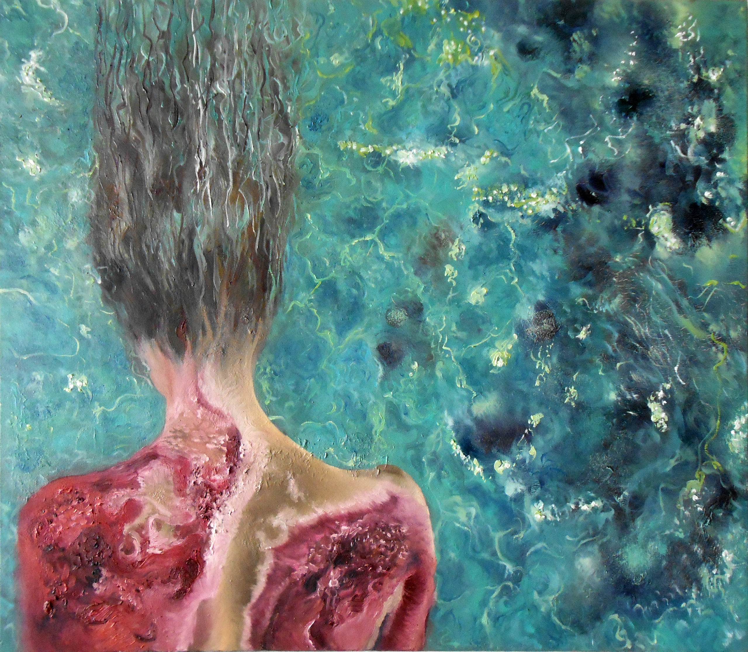 Wings of Pain, oil painting, 60x60cm, 2018