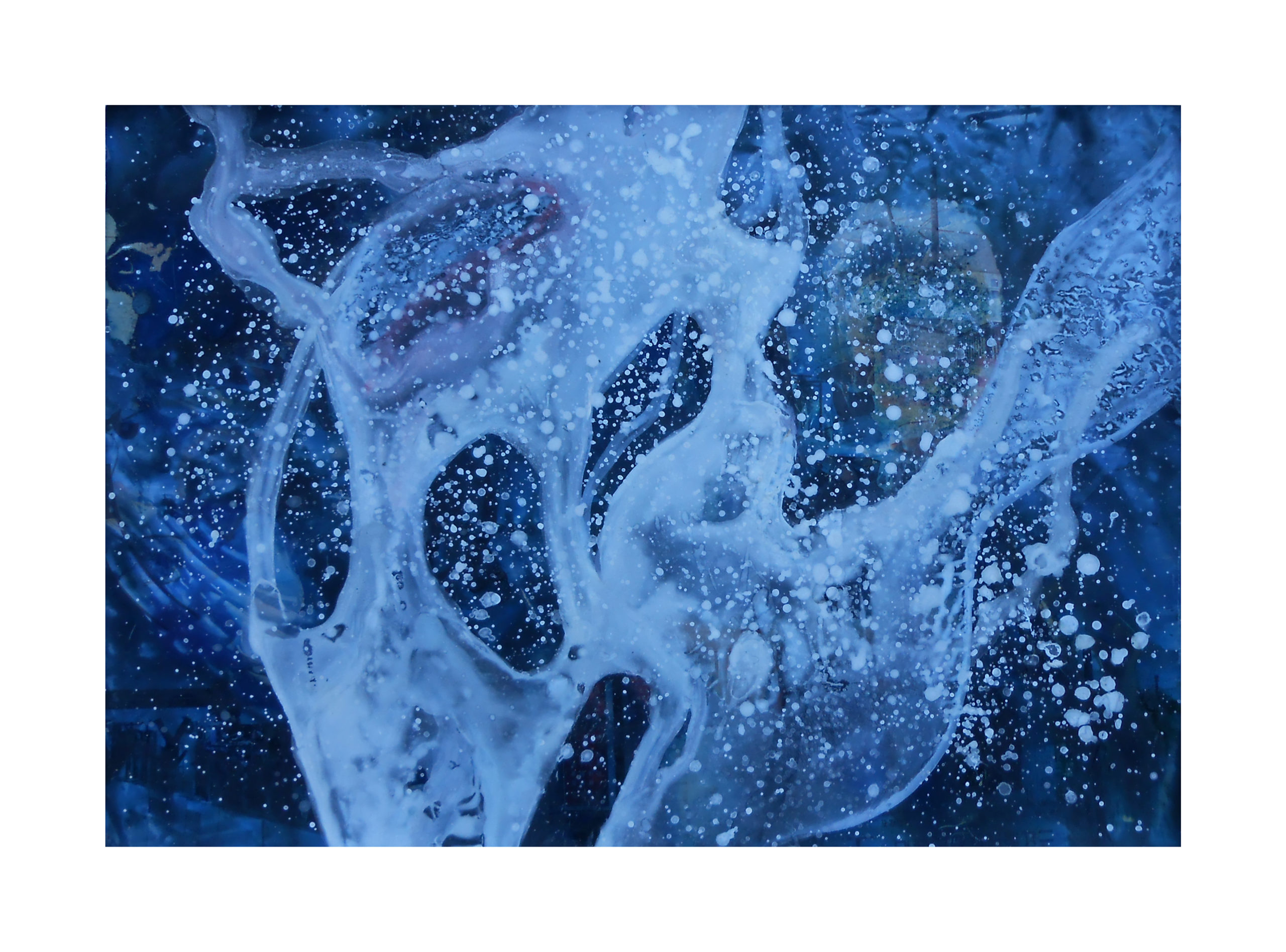 Falling deep,oil on canvas,100x100cm,Campulung,2017
